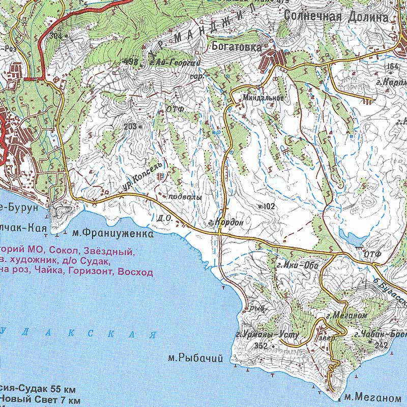 Топографическая карта Судак.232kb